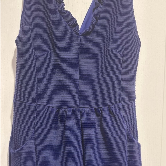 Maeve Blue Sheath Mini Dress V-Neck Sleeveless - Picture 6 of 8